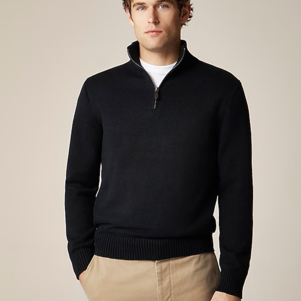 J. Crew Black Zip Up Sweater Modern Knit NWOT